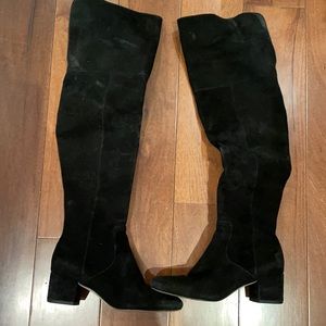 Sam Edelman Elina OTK Boot (sz 6, black kid suede leather)